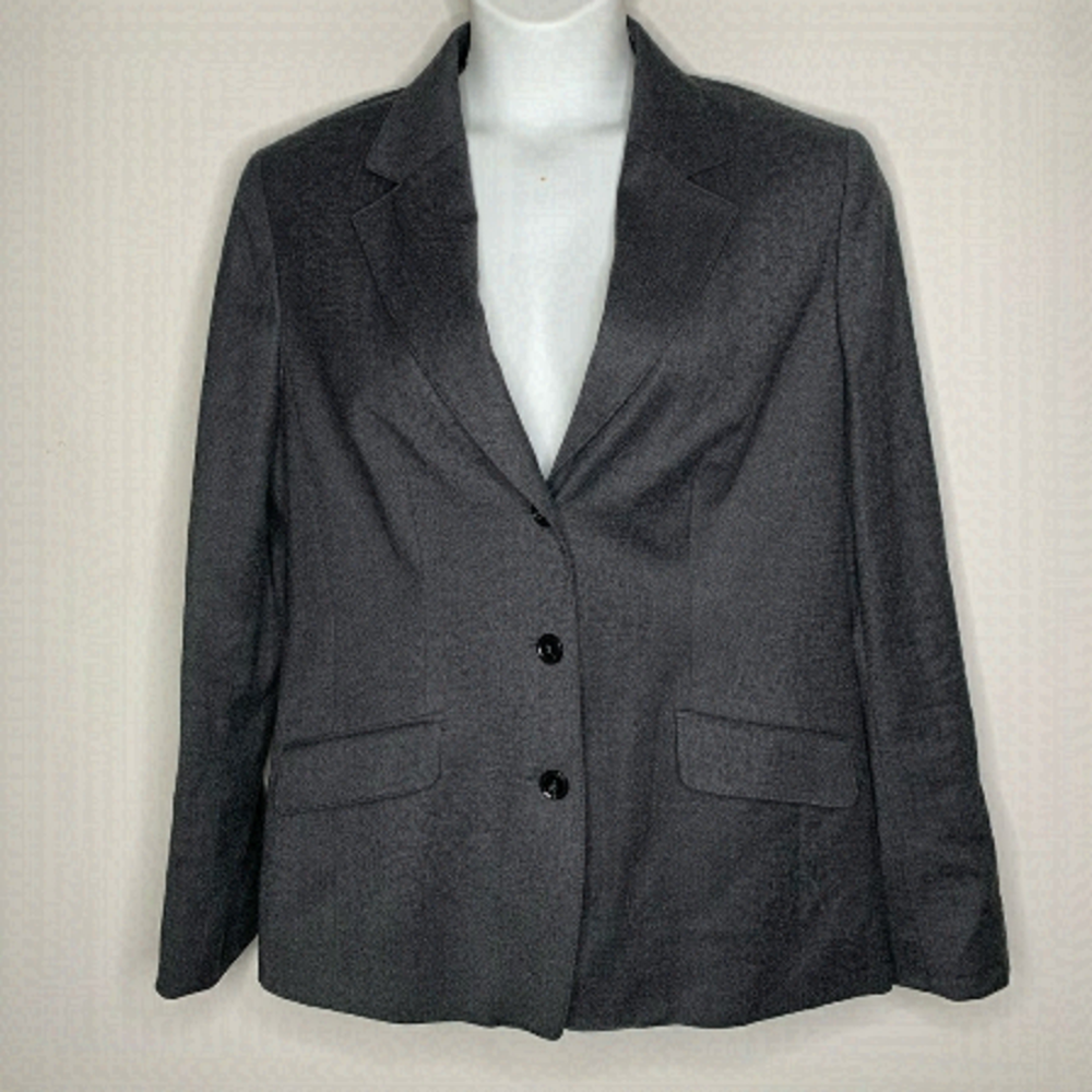 3/$150 Laurel 14 Dark Gray Blazer Lined Wool Mix
